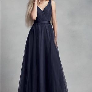 Vera Wang white collection, Navy Bridesmaid dress